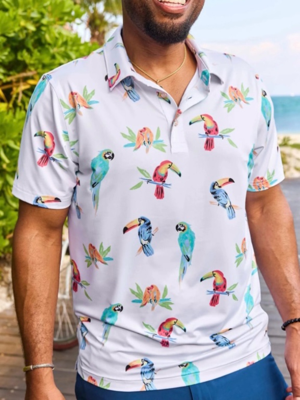 Chubbies Performance Polo Parrots Paradise Size 2XL